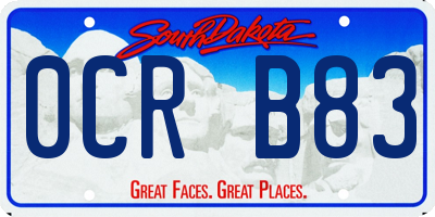 SD license plate 0CRB83