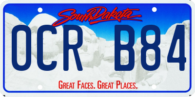 SD license plate 0CRB84