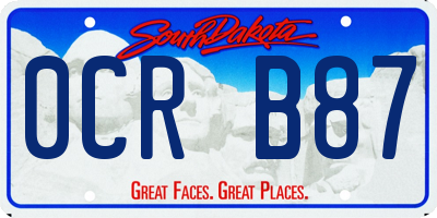 SD license plate 0CRB87
