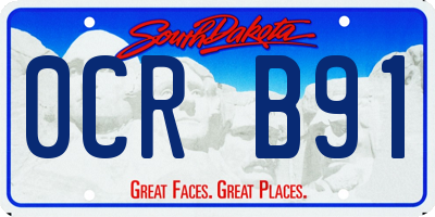 SD license plate 0CRB91
