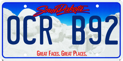 SD license plate 0CRB92