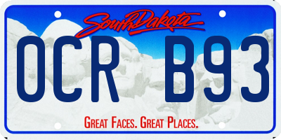 SD license plate 0CRB93