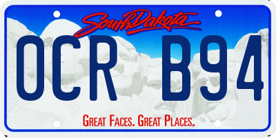 SD license plate 0CRB94