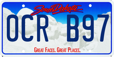 SD license plate 0CRB97