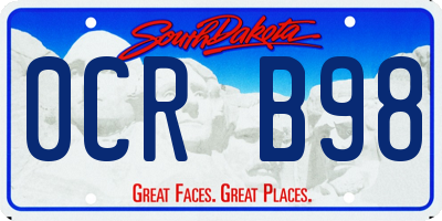 SD license plate 0CRB98