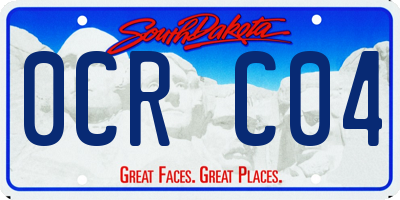 SD license plate 0CRC04