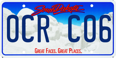 SD license plate 0CRC06
