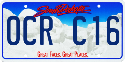 SD license plate 0CRC16
