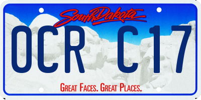 SD license plate 0CRC17