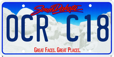 SD license plate 0CRC18