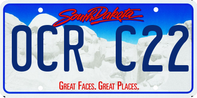 SD license plate 0CRC22