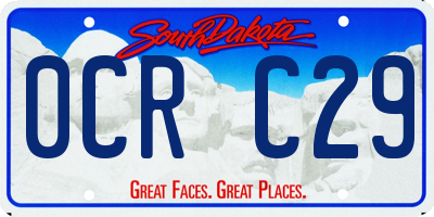 SD license plate 0CRC29