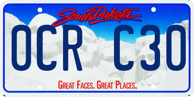 SD license plate 0CRC30