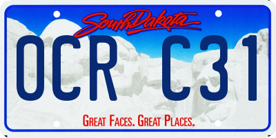 SD license plate 0CRC31