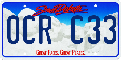 SD license plate 0CRC33