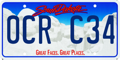 SD license plate 0CRC34