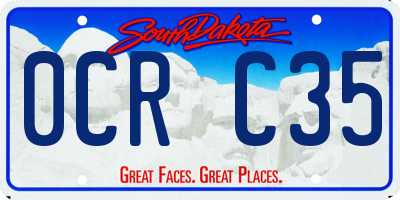 SD license plate 0CRC35