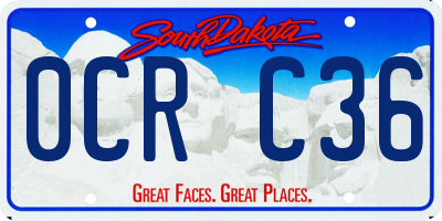 SD license plate 0CRC36