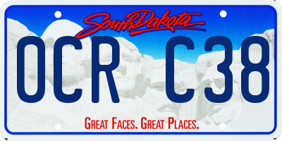 SD license plate 0CRC38