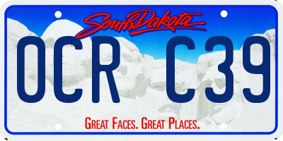 SD license plate 0CRC39