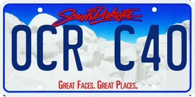 SD license plate 0CRC40