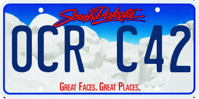 SD license plate 0CRC42