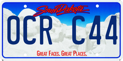 SD license plate 0CRC44