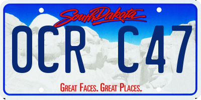 SD license plate 0CRC47
