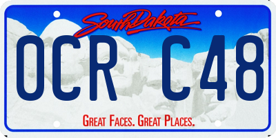 SD license plate 0CRC48