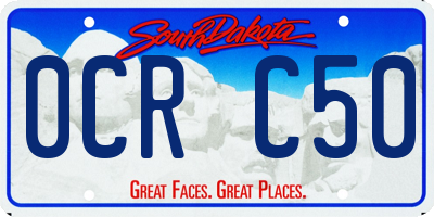 SD license plate 0CRC50