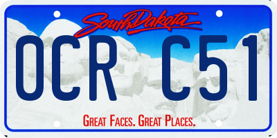 SD license plate 0CRC51