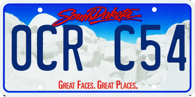 SD license plate 0CRC54