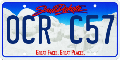 SD license plate 0CRC57