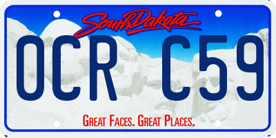SD license plate 0CRC59