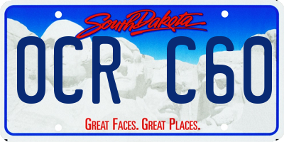 SD license plate 0CRC60
