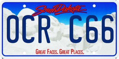 SD license plate 0CRC66