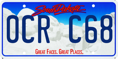 SD license plate 0CRC68