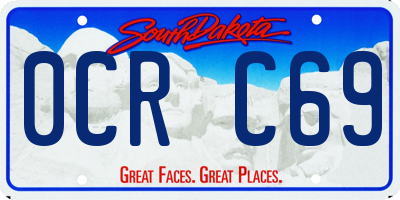 SD license plate 0CRC69