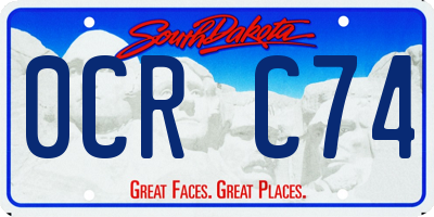SD license plate 0CRC74