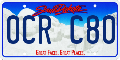 SD license plate 0CRC80