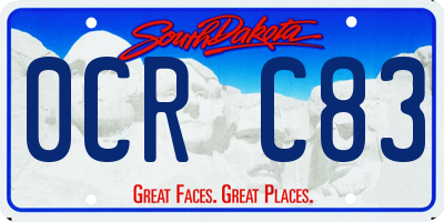 SD license plate 0CRC83
