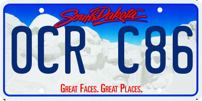 SD license plate 0CRC86
