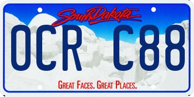 SD license plate 0CRC88