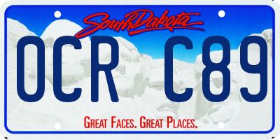 SD license plate 0CRC89
