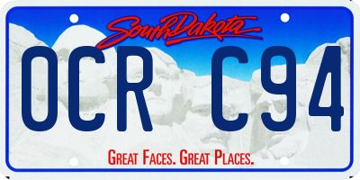 SD license plate 0CRC94