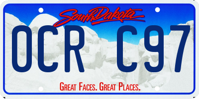 SD license plate 0CRC97