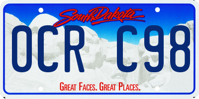 SD license plate 0CRC98