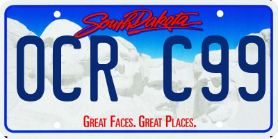 SD license plate 0CRC99