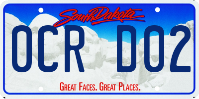 SD license plate 0CRD02