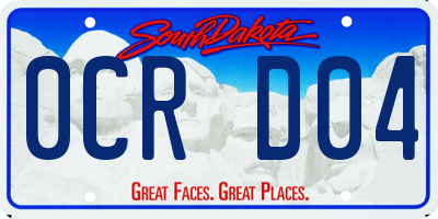 SD license plate 0CRD04
